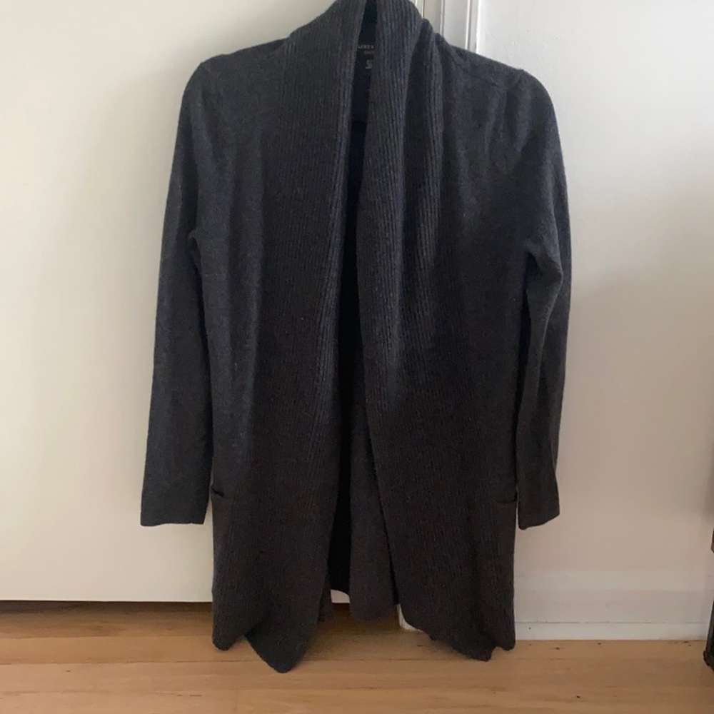 Lord and Taylor grey cashmere cardigan